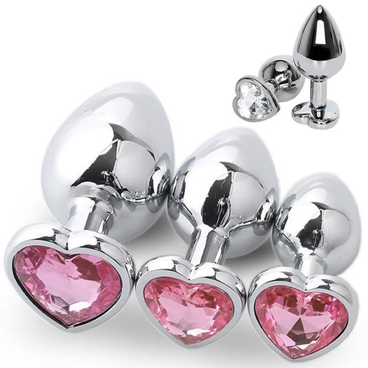 Heart Stainless Steel Crystal Anal Plug | Prostate Massager