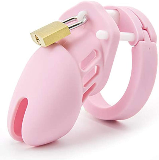 Silicone Cock Cage Chastity Device for Male - Penis Exercise - Pink