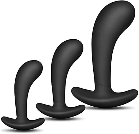 Butt Plug Trainer Kit - 3 Silicone Anal Plugs - Prostate Sex Toys