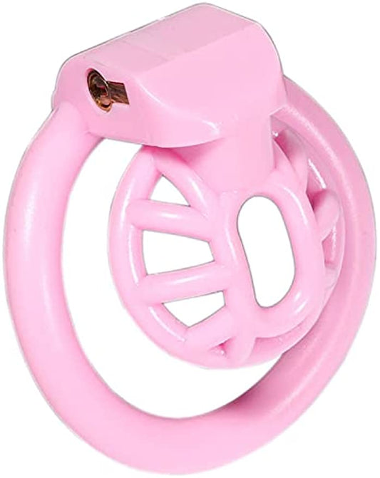 2023 Super Small Sissy Chastity Cage with 4 Base Rings, Pink (L-Large)