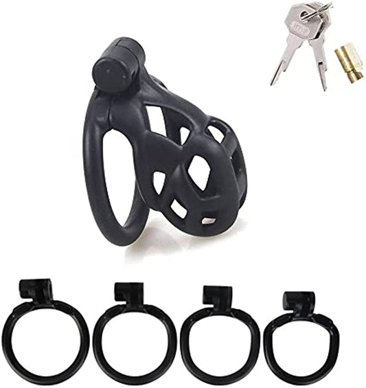 Cobra Male Chastity Device - 4 Rings - Bondage Restraint Kit
