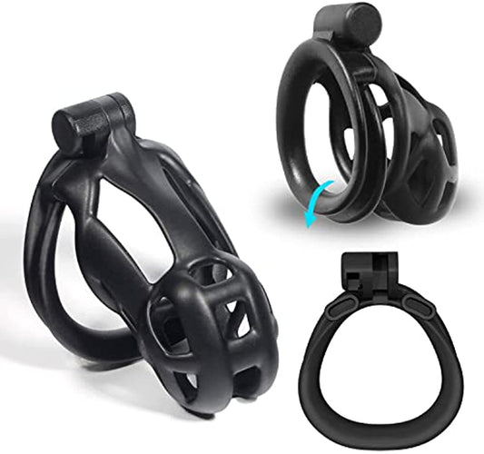 Cobra Male Chastity Cage, Double-Arc Ring, Pink