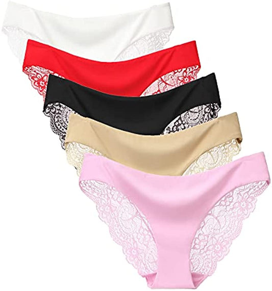 Women's Sexy Lace Thongs - Low Rise Plus Size Underwear