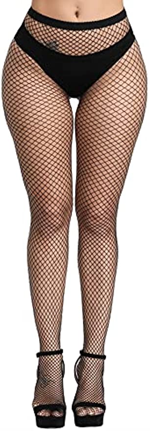 Women's Fishnet Stockings Thigh High Wide Fishnet Tights