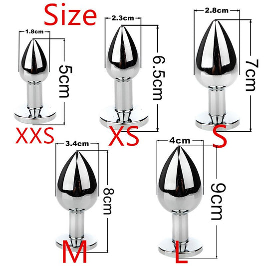 Stainless Steel Butt Plug with Crystal Jewelry | Anal Sex Toys