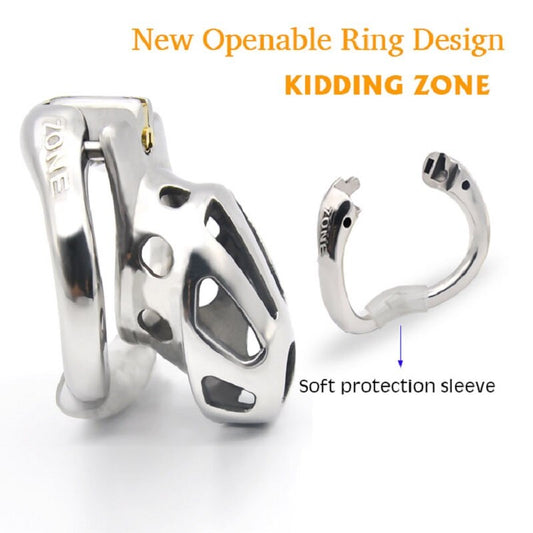 CHASTE BIRD Metal Openable Ring Chastity Device - Cock Cage Sex Toys