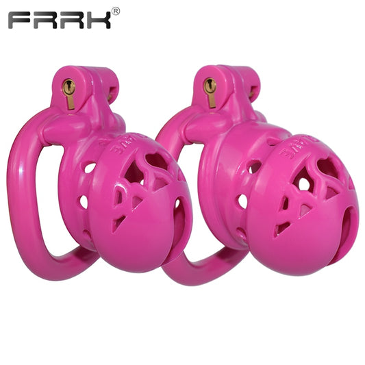 FRRK Pink Plastic Chastity Cage - 4 Sizes Penis Rings