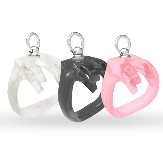 HT-V4 Male Resin Chastity Device - Cock Cage with Binding Loop Ring