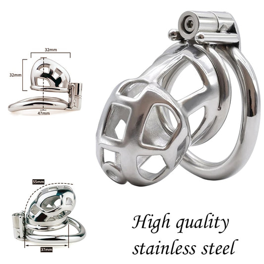 High Quality Steel Male Chastity Cage - Sissy Cock Belt