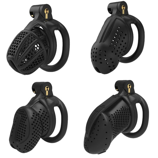 Lightweight Small Chastity Cage | 4 Cock Rings Set