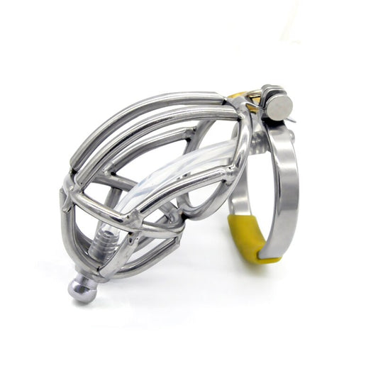 Stainless Steel Chastity Device with Catheter - Cage and Belt
