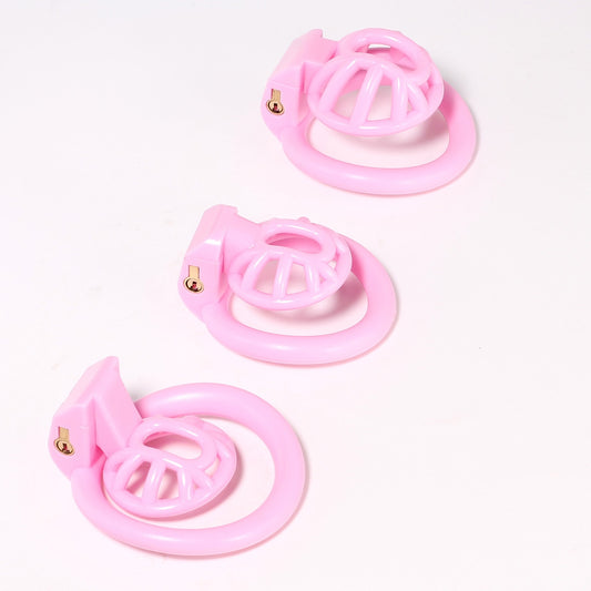 2023 New Pink Cobra Male Chastity Device - 4 Penis Rings