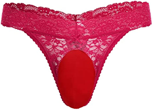 Men's Lace Frilly Sissy Thong Panties
