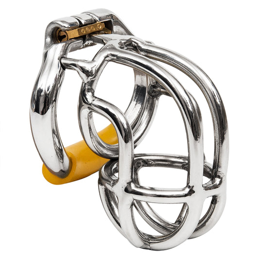 Ergonomic Stainless Steel Chastity Device - Cock Cage and Lock