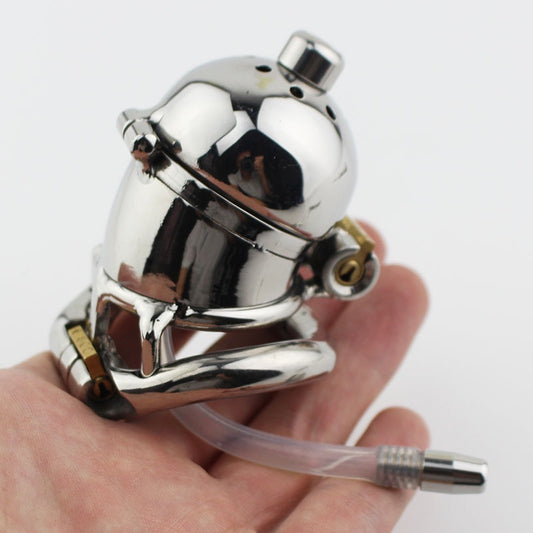 Stainless Steel Double Lock Chastity Belt Cock Cage Sex Toy