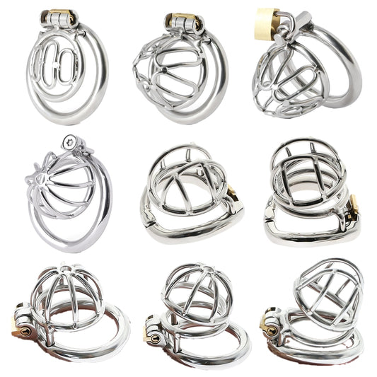 Small Metal Penis Lock Cock Cage - Stainless Steel Chastity Device