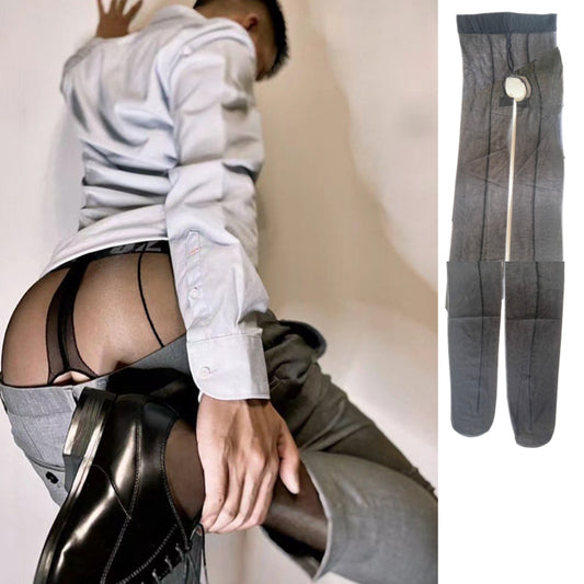 Slim Men's Open Crotch Pantyhose | Exotic Tights