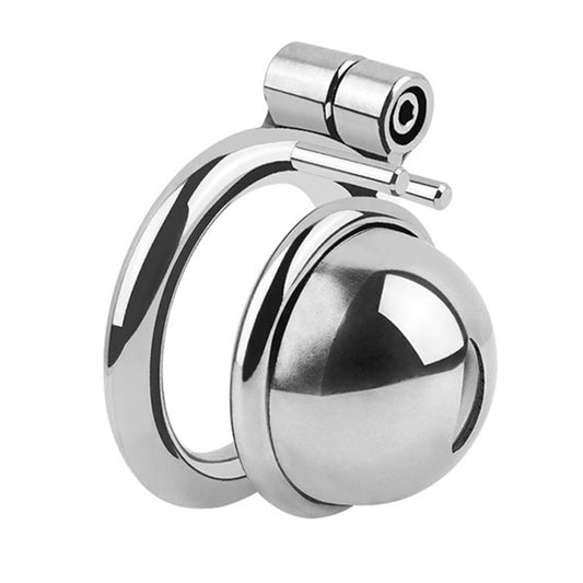Stainless Steel Cock Cage - Male Chastity Device with Urethral Catheter